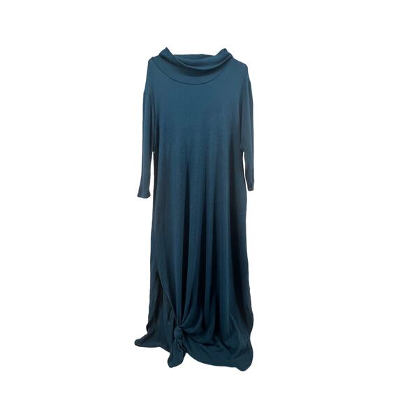 Mary Square Blue Cowl Neck Long Sleeve Maxi Dress Women's Size Medium - Picture 1 of 3